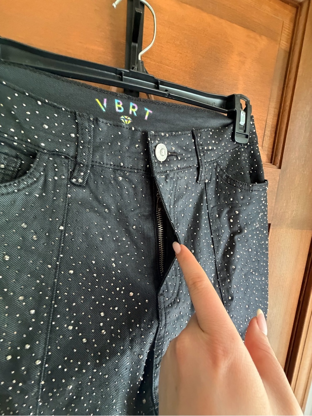 VIBRANT MIU BLACK DENIM RHINESTONE VEST AND JEANS ✨ - Picture 5 of 10